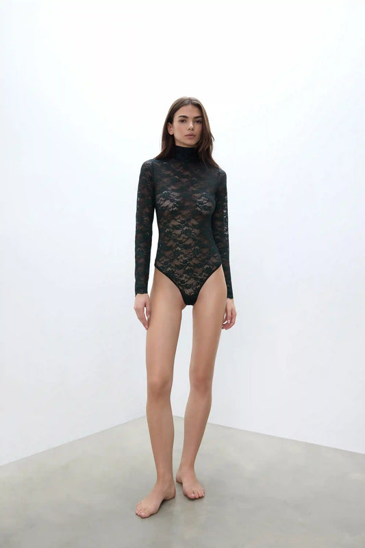 Dark Romance Lace Long Sleeve Bodysuit