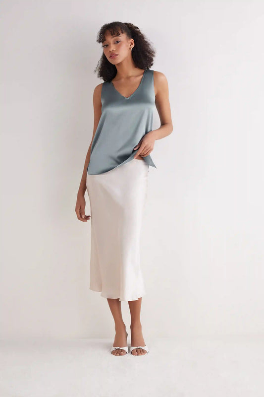 Silk V-Neck Tank Top