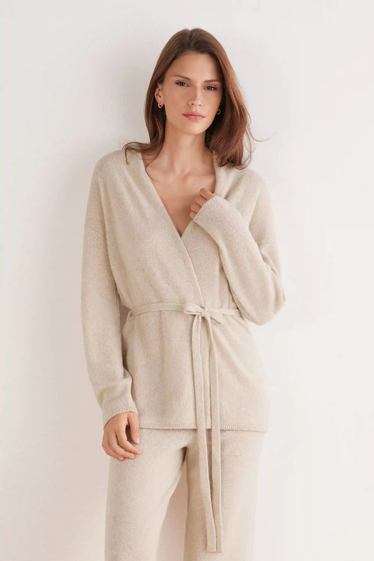 Belted Cardigan in 100% Cashmere