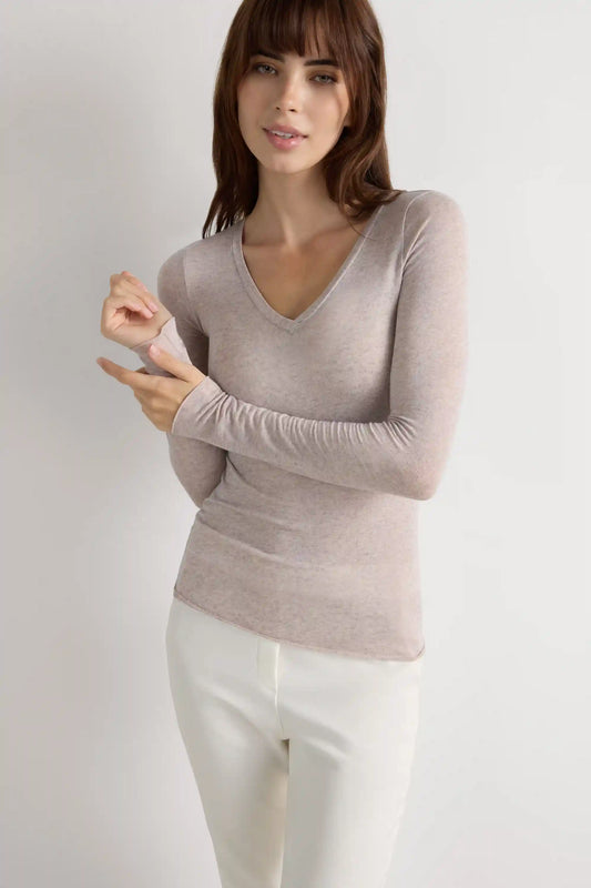 V-Neck Ultralight with Cashmere Top