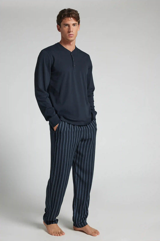 Long Sleeve Henley Shirt in 100% Cotton