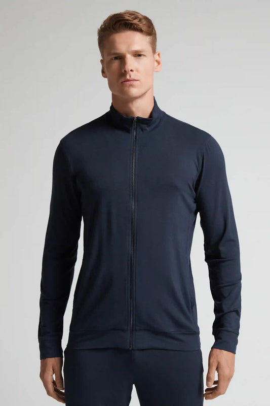 Silk and Modal Zip-Up Sweatshirt