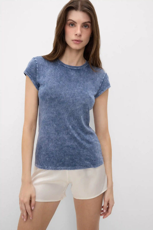 Denim Romance Short Sleeve Top