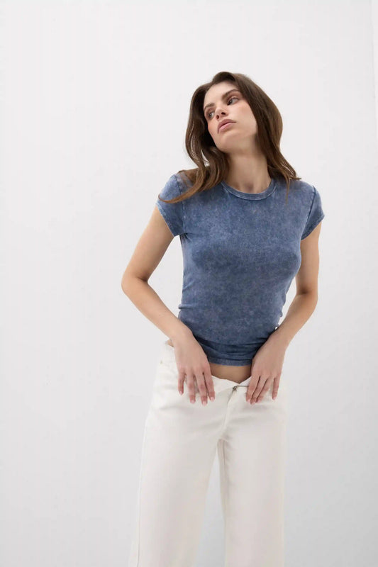 Denim Romance Short Sleeve Top