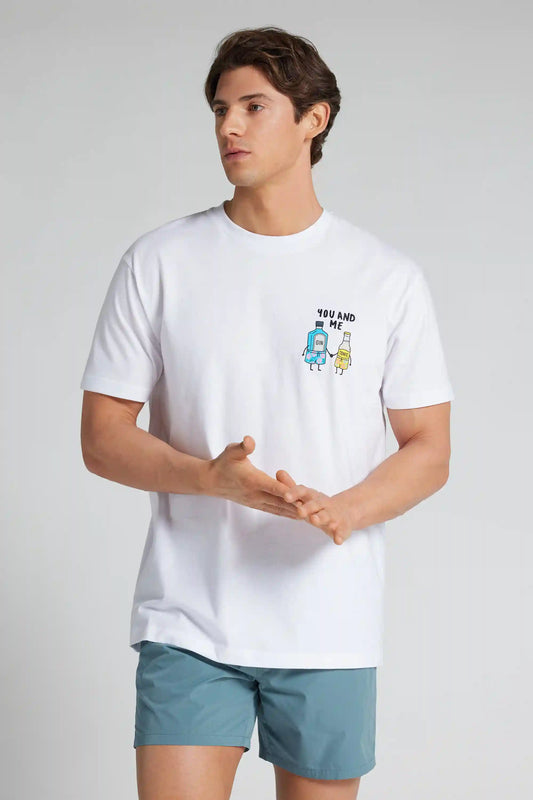 T-Shirt in 100% Cotton with You & Me Embroidery