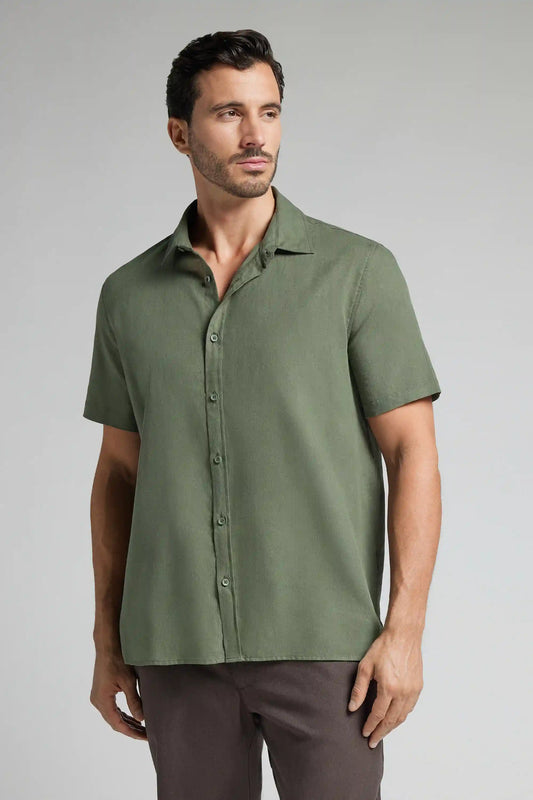 Linen and Cotton Short Sleeve Shirt
