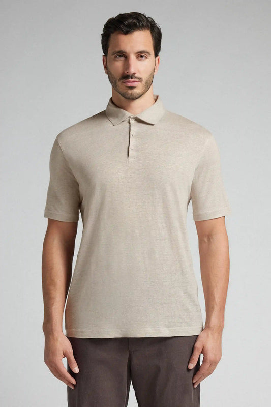 Short Sleeve Linen Polo