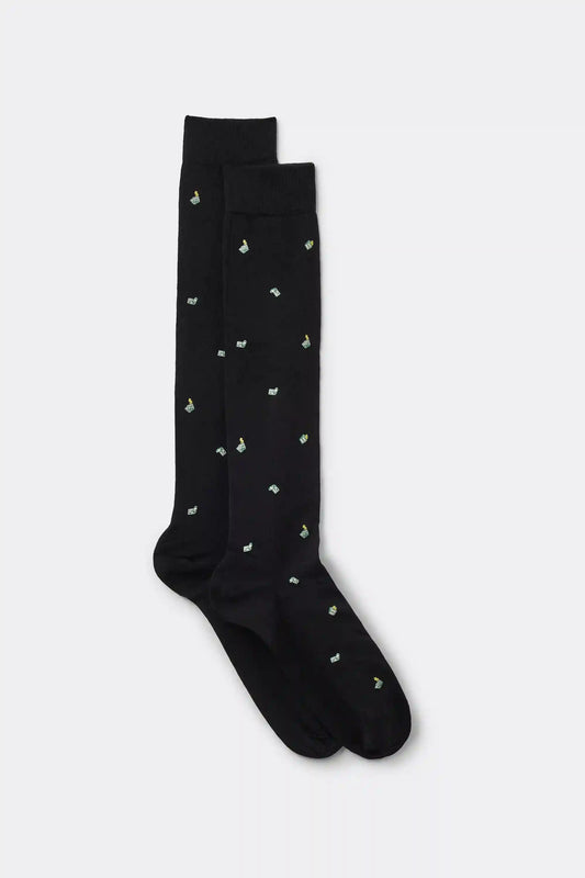 Knee Socks in Patterned Cotton