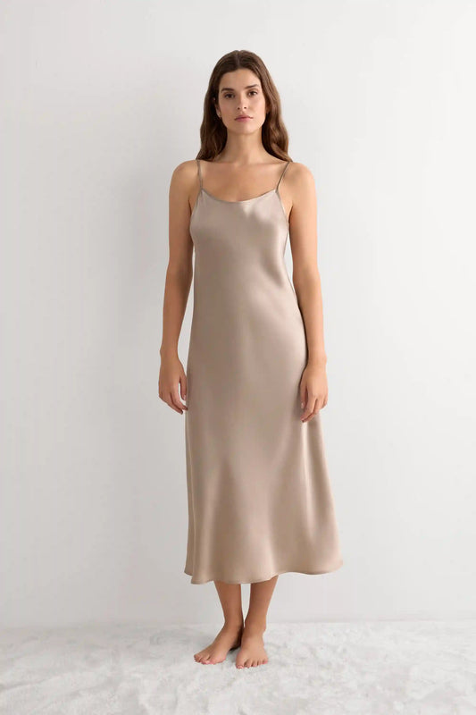 Midi-Length Slip in Silk