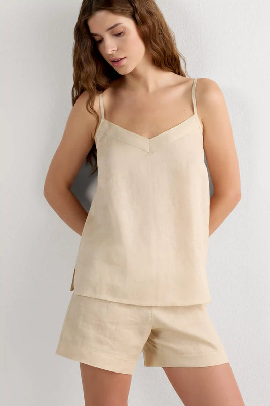 The Pure Linen Top in Linen Fabric