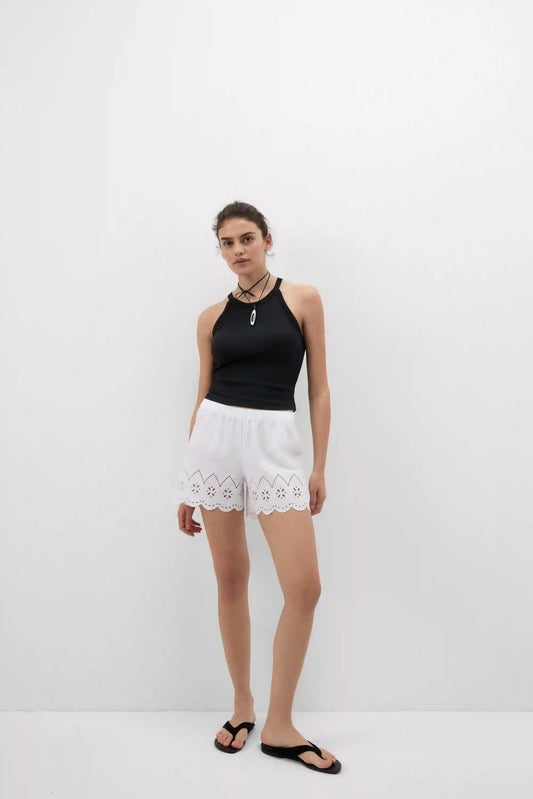 Made with Love Sangallo Cotton Shorts