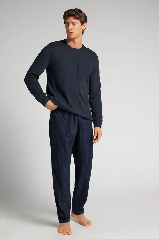 Pinstripe Cotton Full Length Pajamas