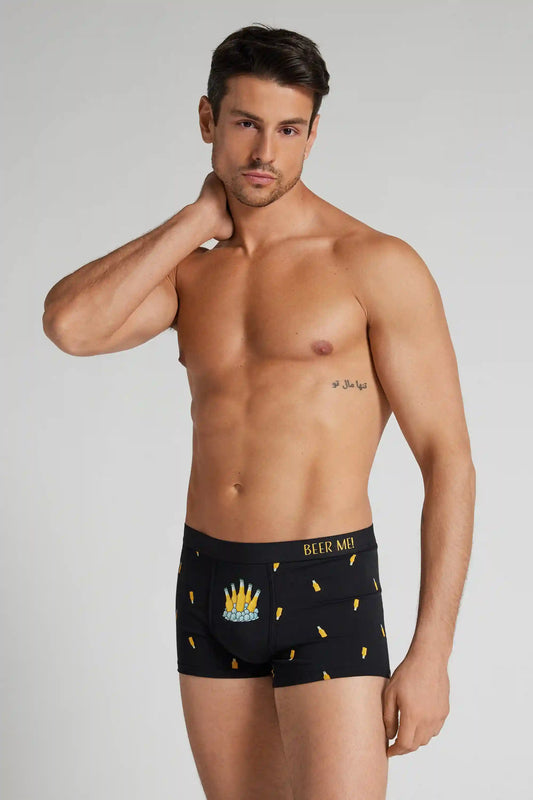 Beer Bottle Print Superior Cotton Boxers