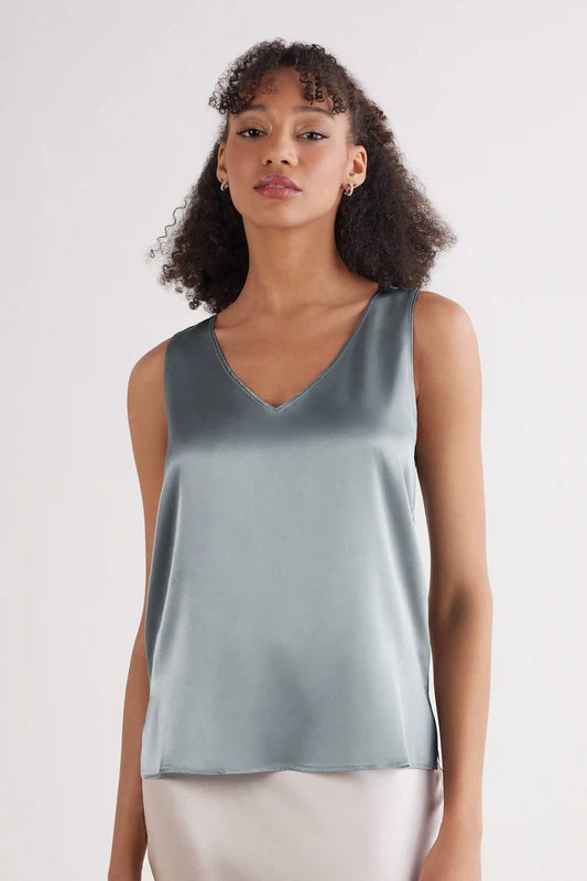 Silk V-Neck Tank Top