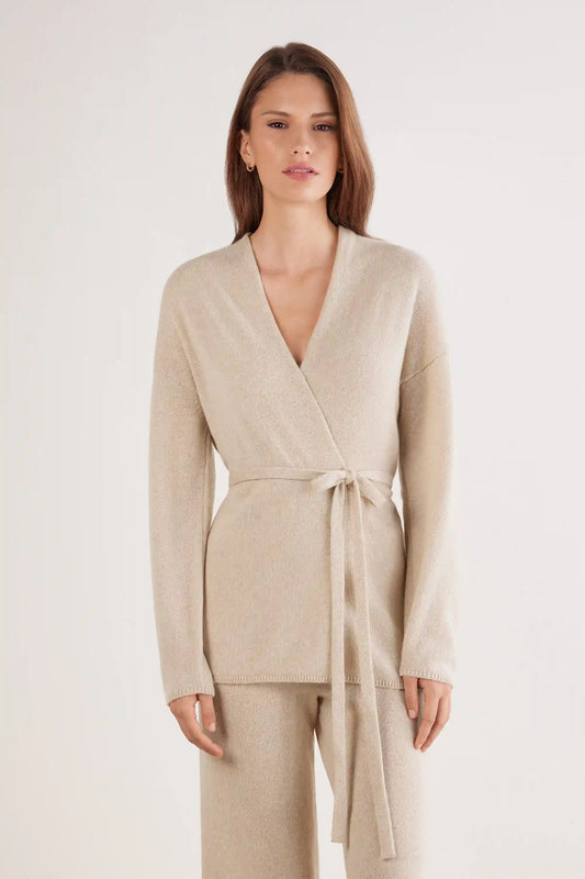 Belted Cardigan in 100% Cashmere
