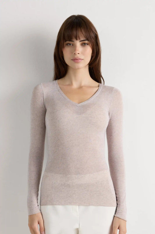 V-Neck Ultralight with Cashmere Top