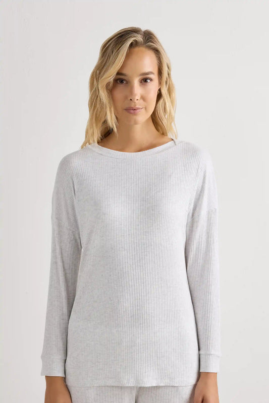 Comfort Chic Bateau Neck Long Sleeve Modal Top