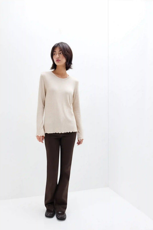 Luxury Softness Long Sleeve Modal Top with Cashmere