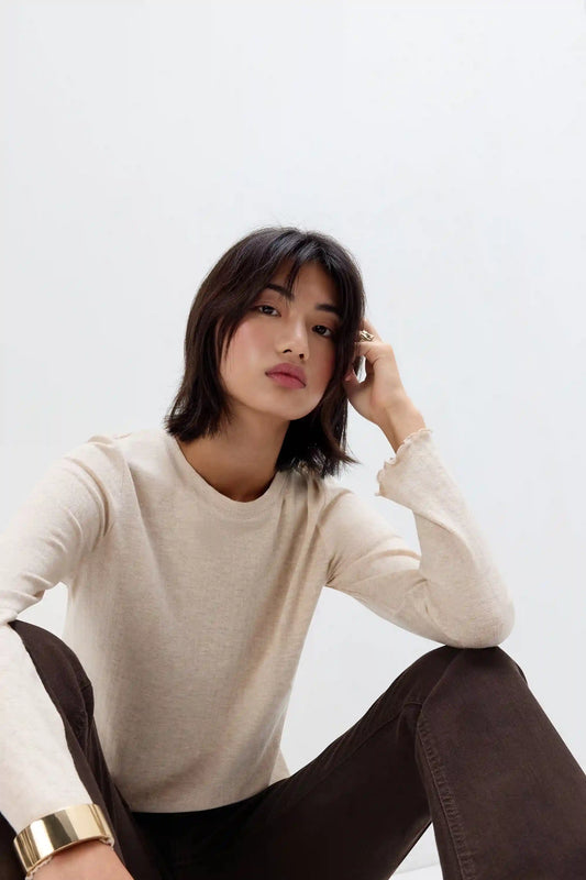 Luxury Softness Long Sleeve Modal Top with Cashmere