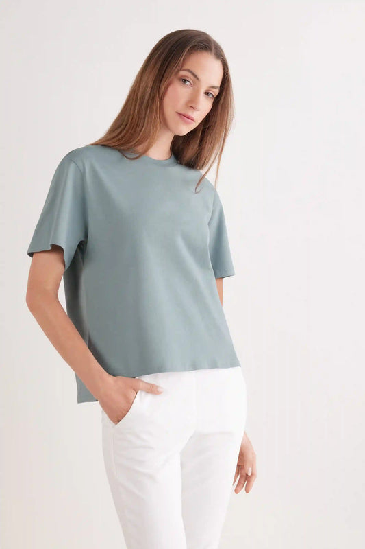 Boxy Fit Short Sleeve Top in Cotton