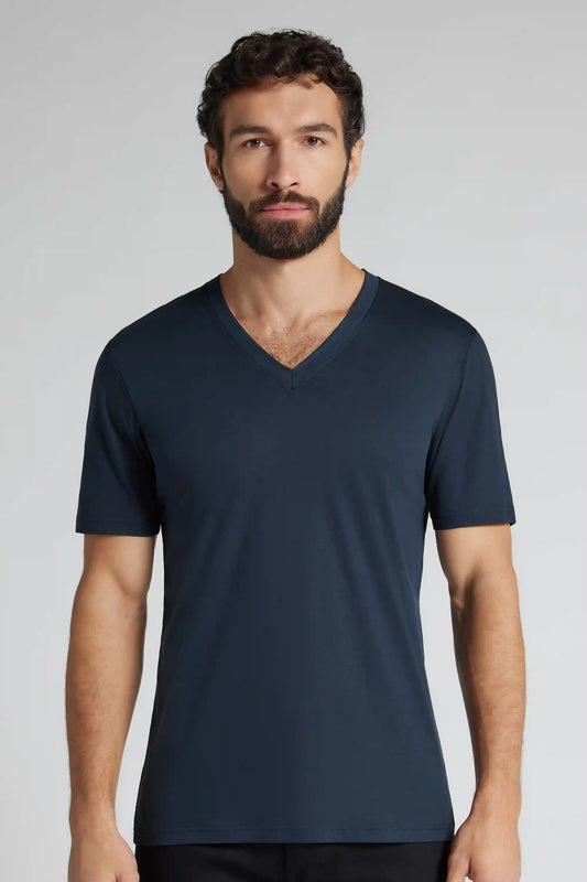 Mercerized Cotton V-Neck T-Shirt filo Premium