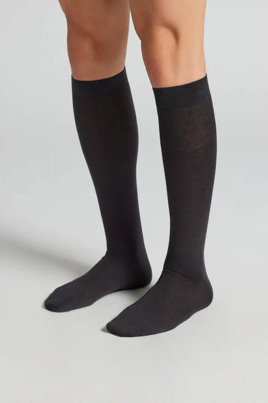 Tall Cashmere-Silk-Cotton Blend Socks