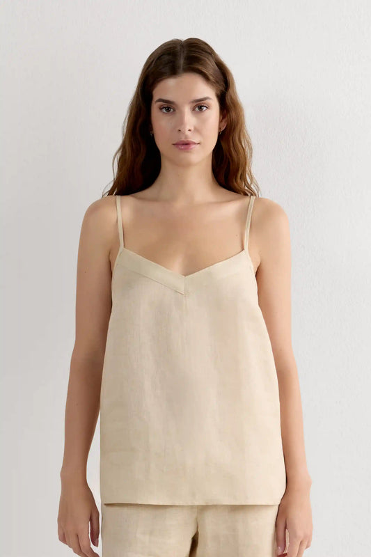The Pure Linen Top in Linen Fabric