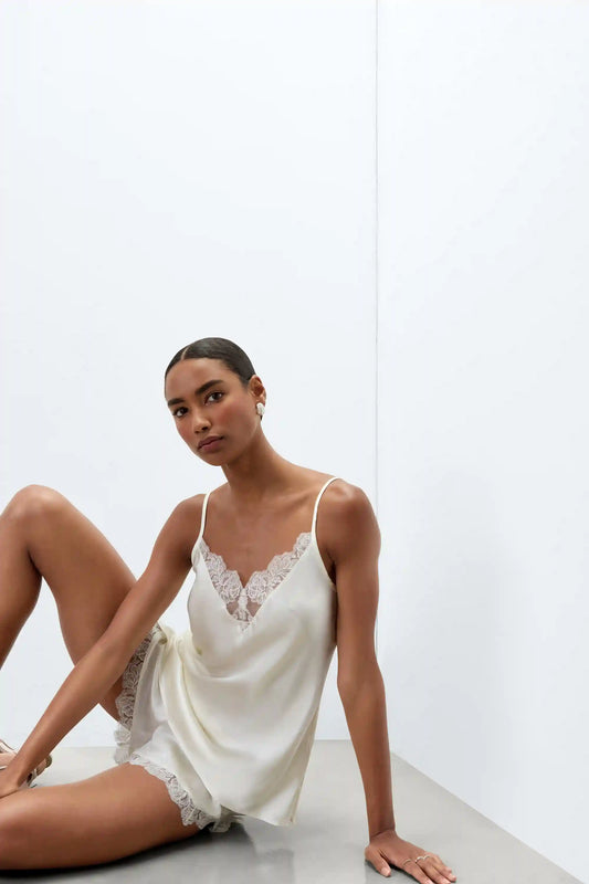 From the Boudoir Top in Silk and Lace