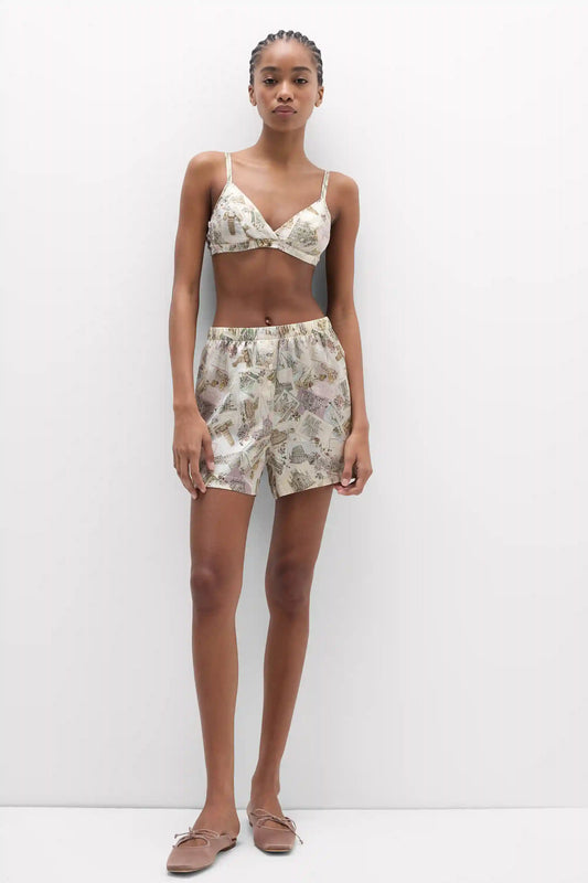 La Dolce Vita Printed Shorts in Silk