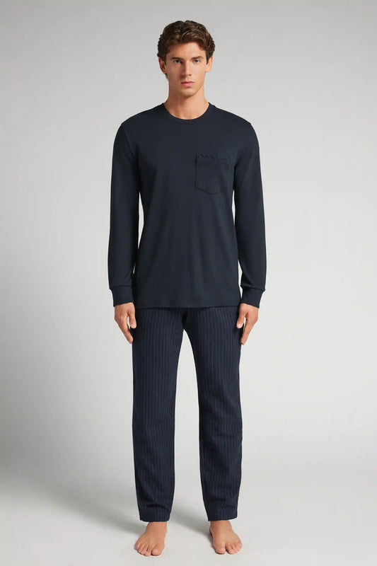 Pinstripe Cotton Full Length Pajamas
