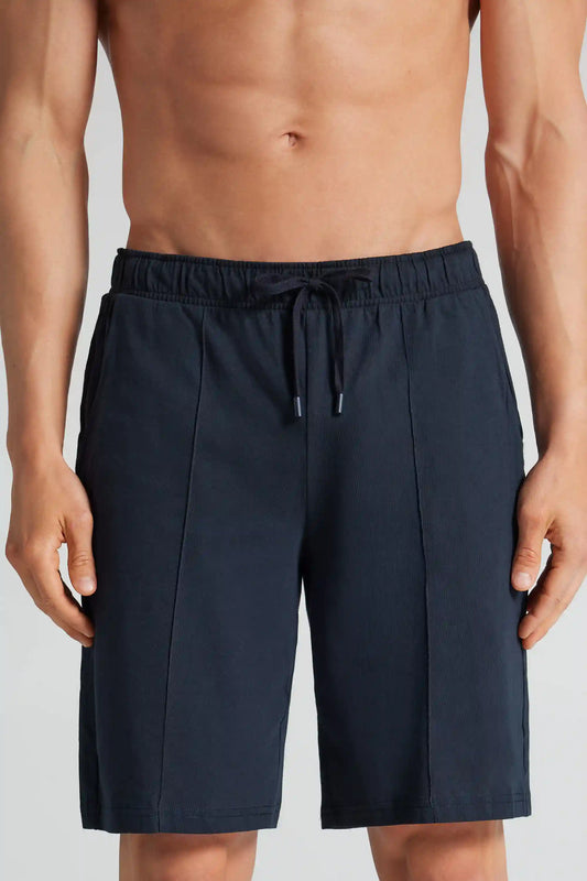 Rib Detail Cotton Shorts