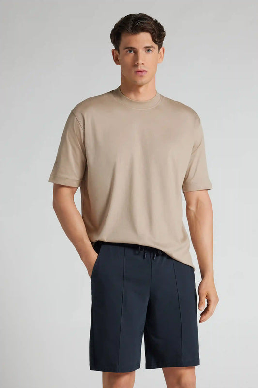 Rib Detail Cotton Shorts