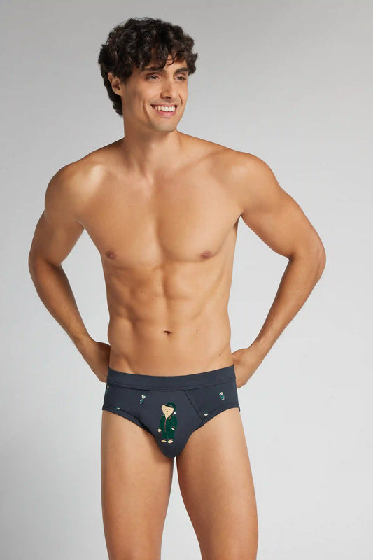 Men’s Sleepy Bear Print Superior Cotton Briefs