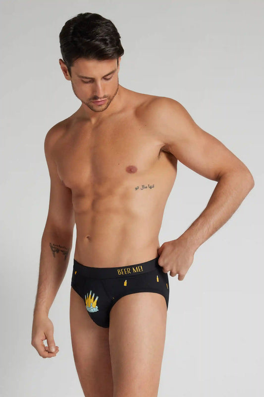 Beer Bottle Print Superior Cotton Briefs